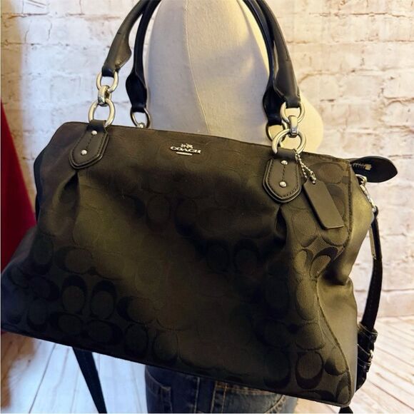 Coach Colette signature canvas leather satchel bag - Picture 1 of 11